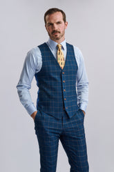Hamleys Men's Navy Check Three Piece Suit